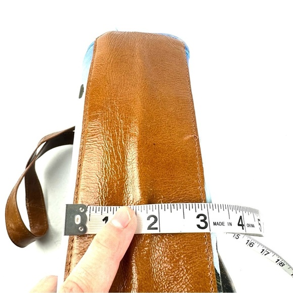 Sharif Artistic Expressions Crossbody Bag Hand Painted Leather Winter Wonderland - Picture 14 of 15